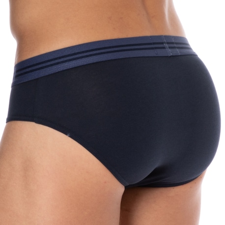 Emporio Armani Slip Mixed Waistband Coton Bleu Marine