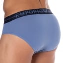 Emporio Armani Mixed Waistband Cotton Briefs - Oxford Blue