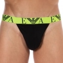 Emporio Armani Bold Monogram Cotton Jock - Black - Lime