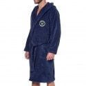 Emporio Armani Micro Sponge Bathrobe with Hood - Ink Blue