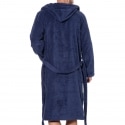 Emporio Armani Micro Sponge Bathrobe with Hood - Ink Blue