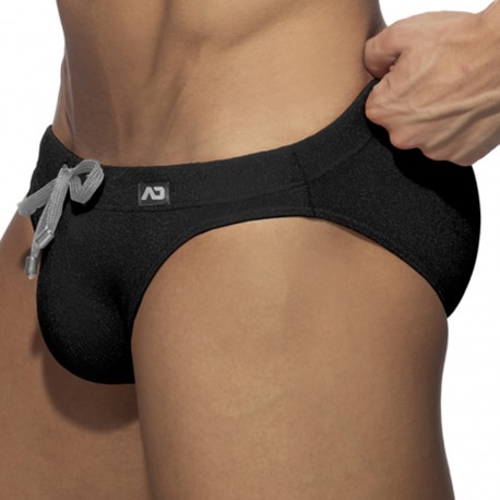 Piqué Swim Briefs - Black