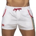 Addicted Short de Bain Rainbow Tape Blanc