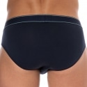 Emporio Armani Yarn Dyed Cotton Briefs - Navy