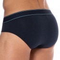 Emporio Armani Yarn Dyed Cotton Briefs - Navy