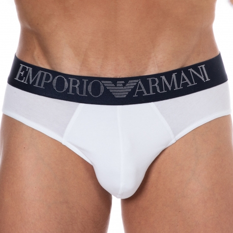 Emporio Armani Core Logoband Cotton Briefs White INDERWEAR