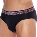 Emporio Armani Tartan Cotton Briefs - Navy