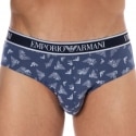 Emporio Armani Core Logoband Cotton Briefs - Indigo Blue - Logo