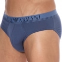 Emporio Armani Mixed Waistband Cotton Briefs - Indigo Blue