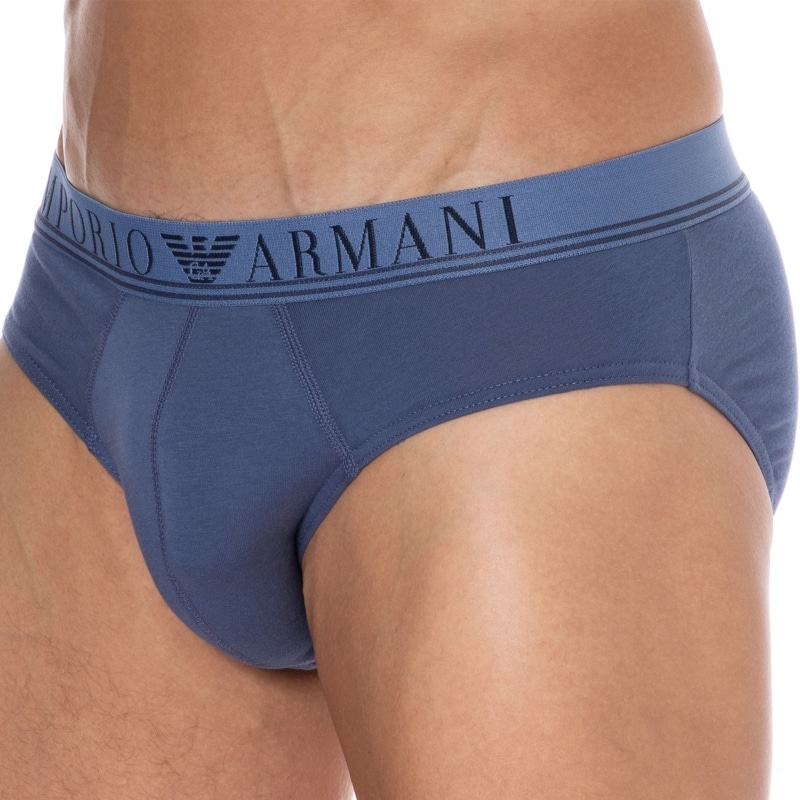 SKU Striped Cotton Mini Briefs - Blue - Black