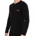 Emporio Armani Bold Monogram Cotton Long Sleeve T-Shirt - Black