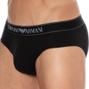 Emporio Armani Slip Yarn Dyed Coton Noir