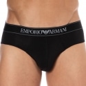 Emporio Armani Slip Yarn Dyed Coton Noir