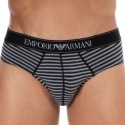 Emporio Armani Yarn Dyed Cotton Briefs - Charcoal Stripe