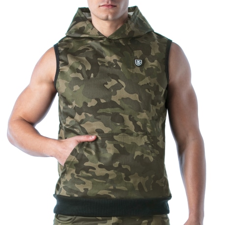 TOF Paris Army Sleeveless Hoodie - Camouflage