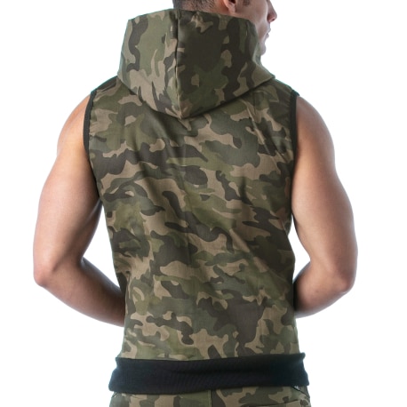 TOF Paris Veste à Capuche Militaire Camouflage