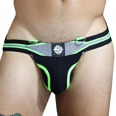 Breedwell New Wave Jock - Black - Neon Green