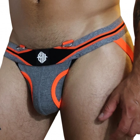 Breedwell New Wave Jock - Grey - Neon Orange