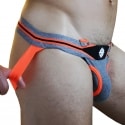 Breedwell Jock Strap New Wave Gris - Orange Fluo