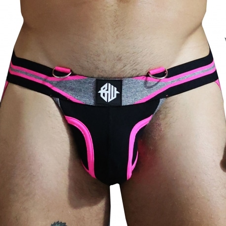 Breedwell New Wave Jock - Black - Neon Pink