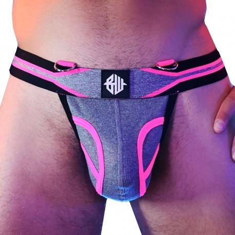 Breedwell New Wave Thong - Grey - Neon Pink