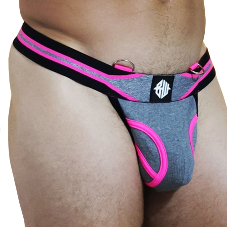 Breedwell New Wave Thong - Grey - Neon Pink