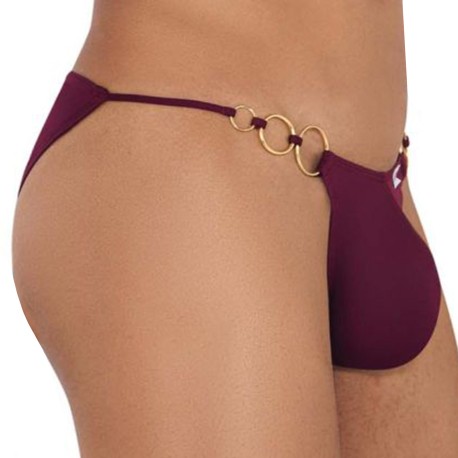 CandyMan Holes In One Bikini Briefs - Burgundy