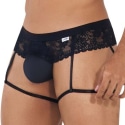 CandyMan Jock Strap Jarretière Dentelle Noir