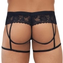 CandyMan Lace Garter Jockstrap - Black