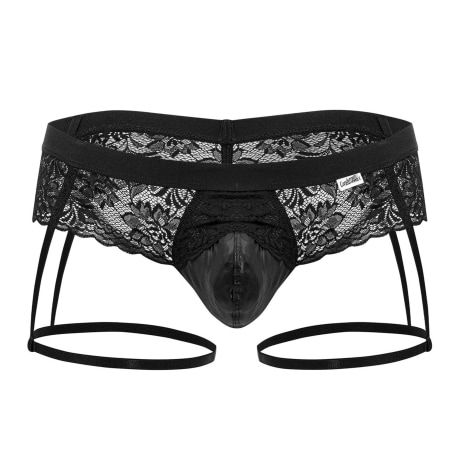 CandyMan Jock Strap Jarretière Dentelle Noir