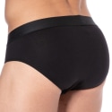 Emporio Armani Classic Pattern Mix Cotton Briefs - Black