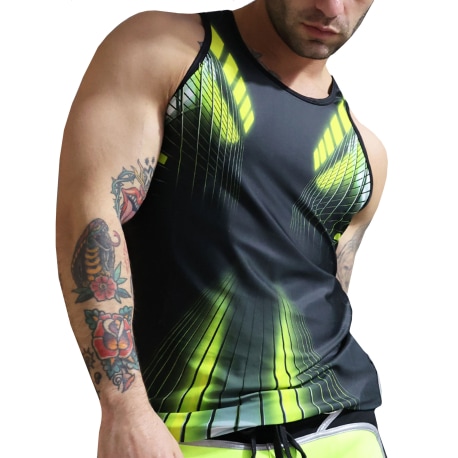 Breedwell Akira Tank Top - Black - Neon Yellow