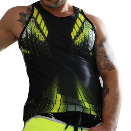 Breedwell Akira Tank Top - Black - Neon Yellow