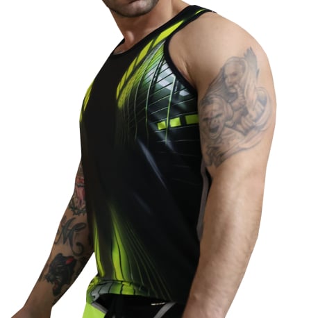 Breedwell Akira Tank Top - Black - Neon Yellow