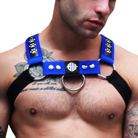 Breedwell Poundtown Bulldog Harness with integrated LED - Black - Blue