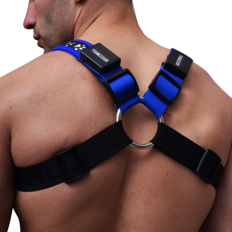 Breedwell Poundtown Bulldog Harness with integrated LED - Black - Blue