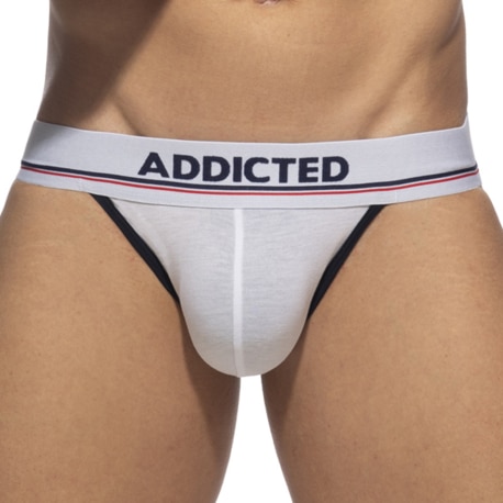 Addicted Double Stripe Basic Jock - White