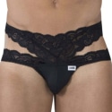 CandyMan Lace Double Bikini Briefs - Black