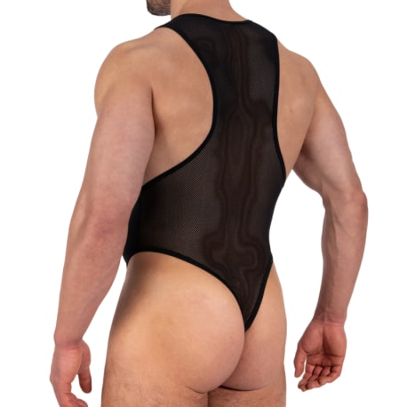 Manstore M2334 String Bodysuit - Black