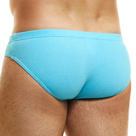 Modus Vivendi Slip Classique Peace Coton Bleu Turquoise