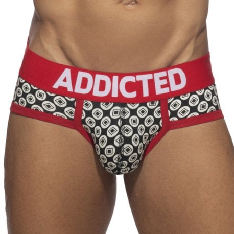 Addicted Geometric Briefs - Black