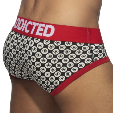 Addicted Geometric Briefs - Black