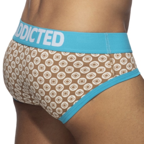 Addicted Geometric Briefs - Beige