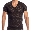 L'Homme invisible T-Shirt Col V Black Lotus Noir