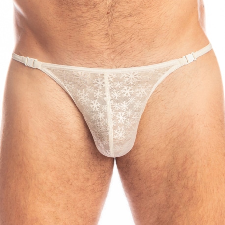 L'Homme invisible Snowflake Striptease Thong - Cream