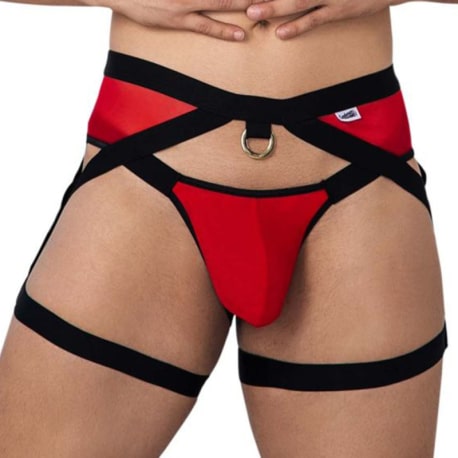 CandyMan Garter Jockstrap - Red