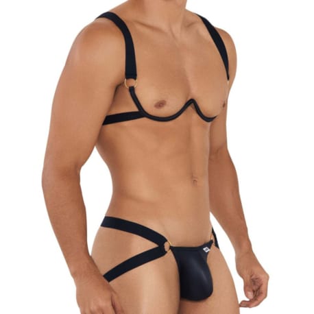 CandyMan Ensemble Harnais Soutien-Gorge - Jock Strap Noir