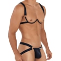 CandyMan Harness Bra - Jockstrap Outfit - Black