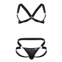 CandyMan Ensemble Harnais Soutien-Gorge - Jock Strap Noir