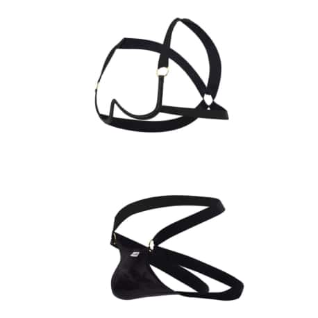 CandyMan Ensemble Harnais Soutien-Gorge - Jock Strap Noir